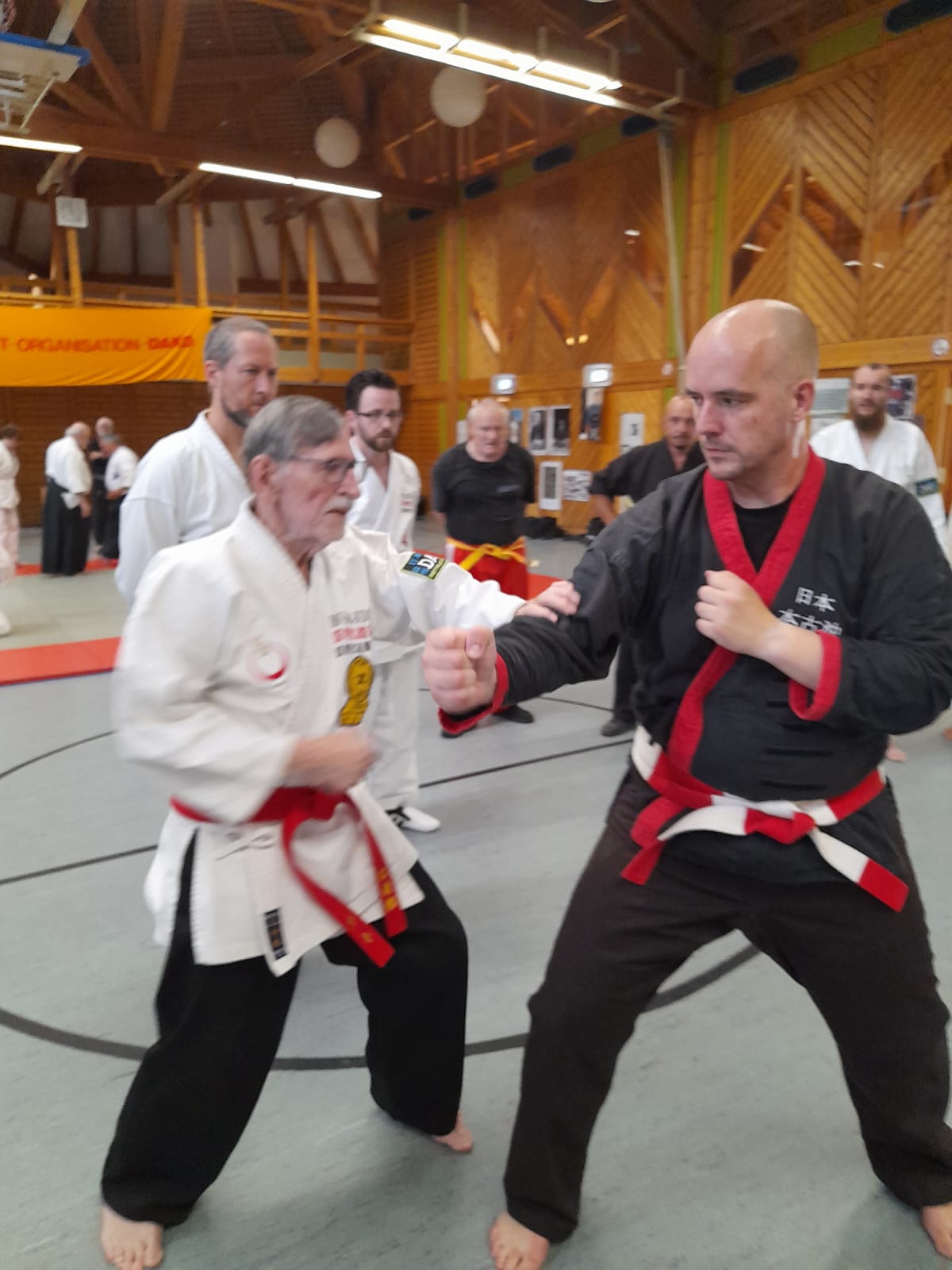 H.D. Rauscher unterrichtet Karate mit Tobias Rönicke